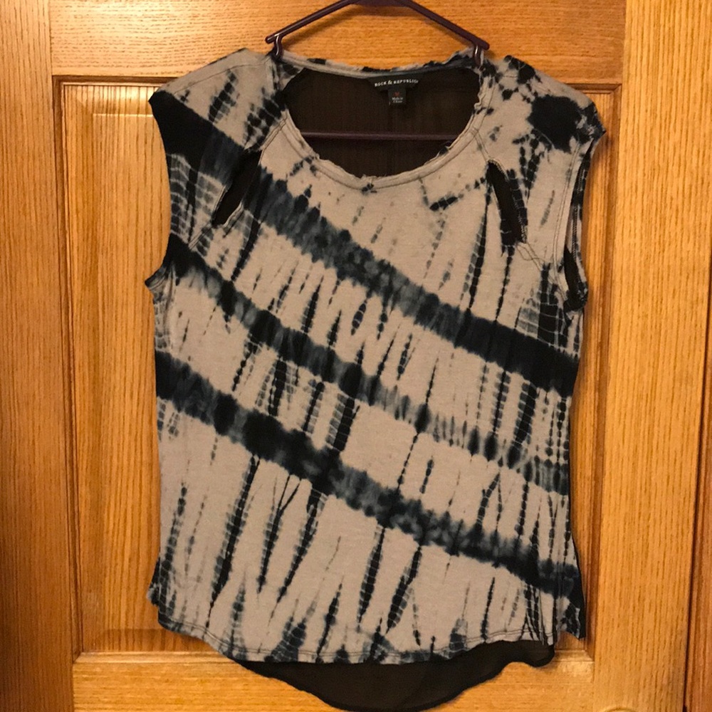 tye dye shirt with sheer back